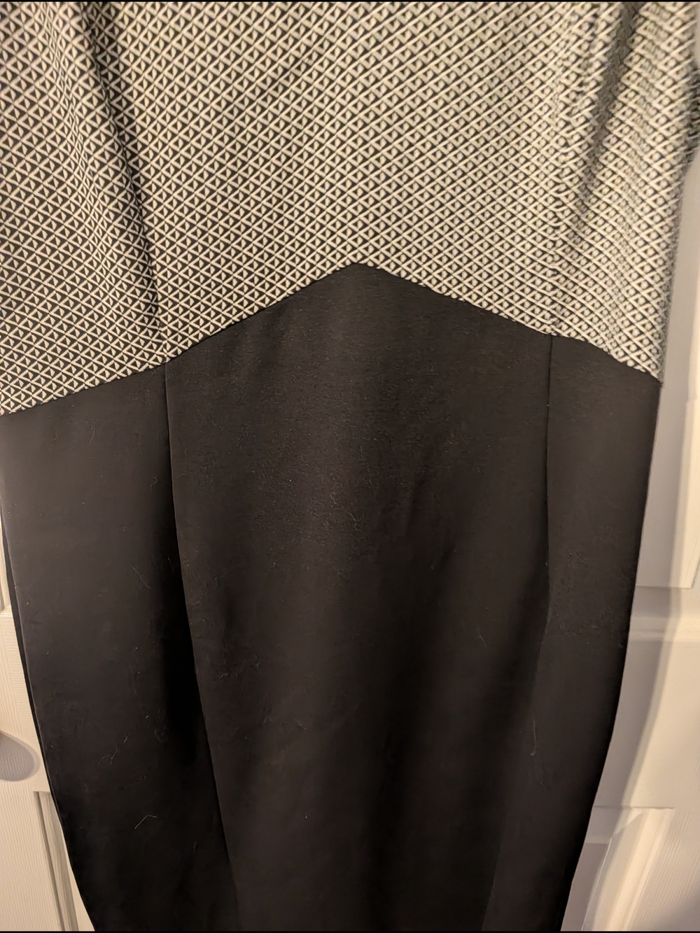 White House Black Market Black and White V-Neck Midi Sheath Dress - Picture 3 of 4